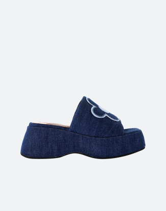 플라워 데님 뮬