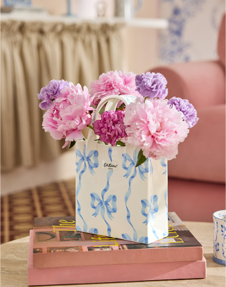 핸드백 베이스 화병 - 블루 보우