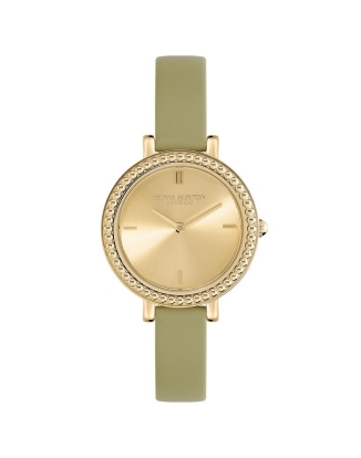 빈티지 비드 골드&세이지 그린 레더