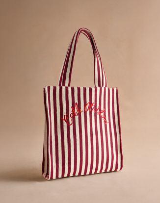 우븐 라지 북백 - 체리 스트라이프