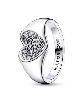 래디언트 하트 파베 시그닛 링