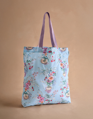스몰 폴더웨이 토트 - 블루 셸 부케