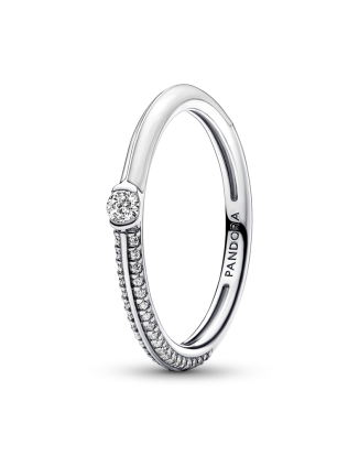 판도라 미 파베 & 화이트 듀얼 링