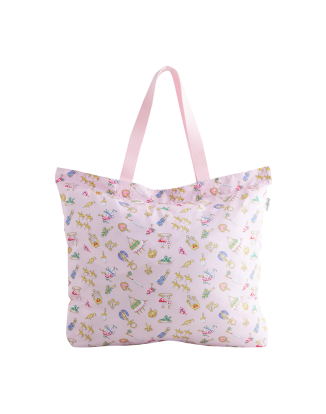 라지 폴더웨이 토트 - 핑크 참