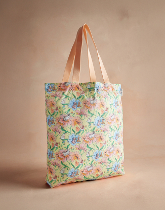 스몰 폴더웨이 토트 - 옐로우 버니즈 플로럴