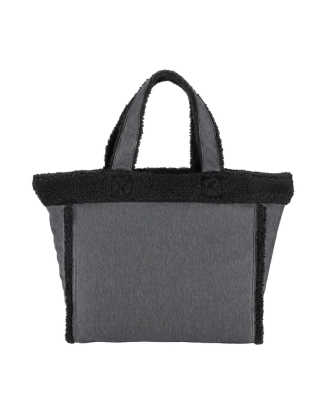 블랙 데님/블랙 셰르파 투웨이 데님 토트백