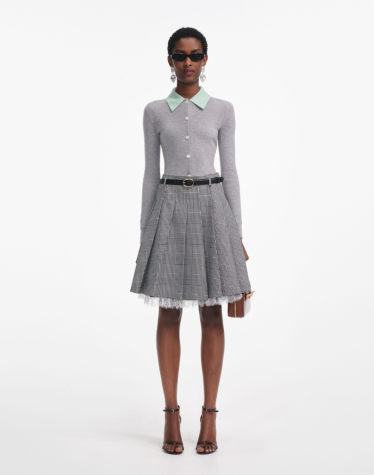 그레이 메리노 울 가디건