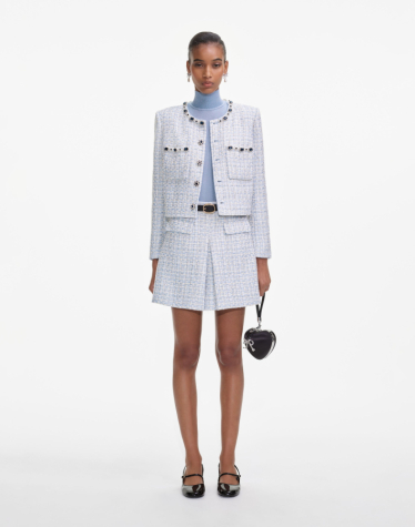 블루 부클레 미니 스커트