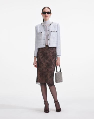 블루 부클레 재킷 