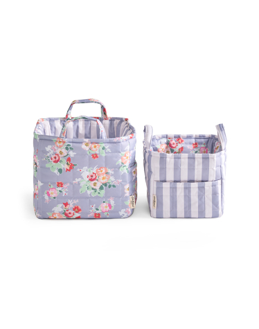 퀼티드 스토리지 백 2개 세트 - 플로럴