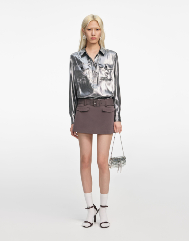 실버 메탈릭 셔츠