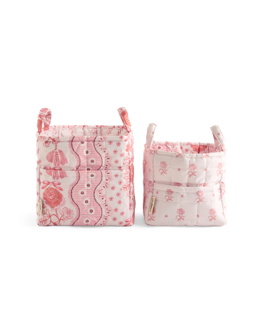 퀼티드 스토리지 백 2개 세트 - 스피탈필즈 실크