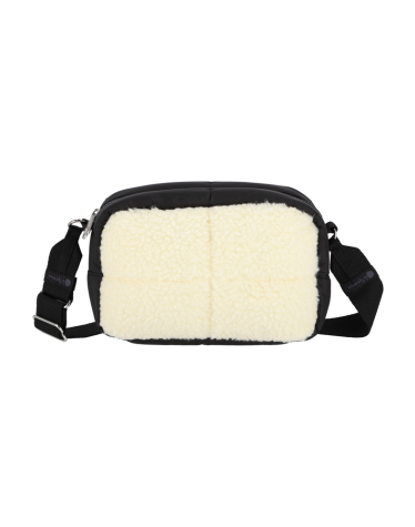 크림 비건 셰르파 퍼피 큐브 크로스바디