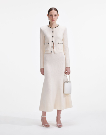 크림 엡벨레시드 가디건 