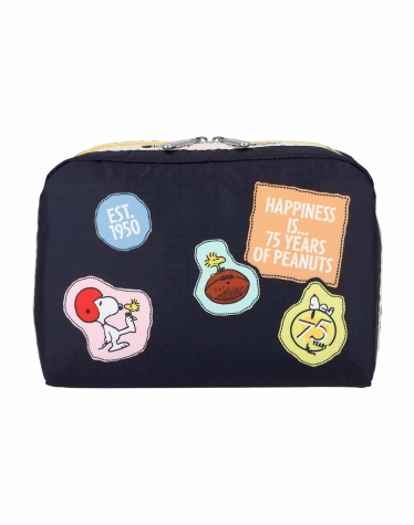 피너츠 패치워크 코스메틱 엑스라지 렉탱귤러 코스메틱 파우치