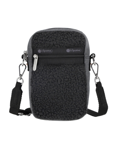 블랙 데님/블랙 셰르파 폰 크로스바디