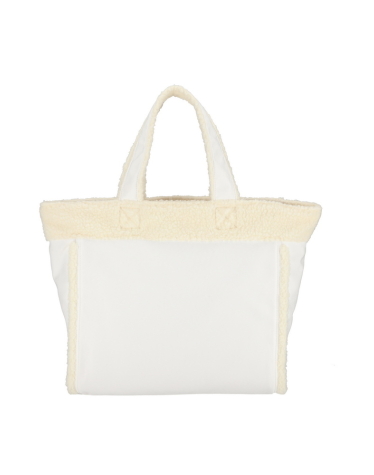 화이트 데님/크림 셰르파 투웨이 데님 토트백