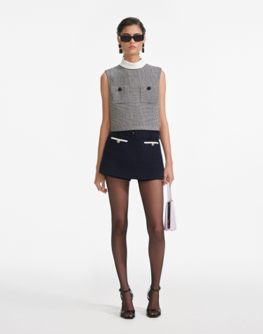 네이비 부클레 스코트