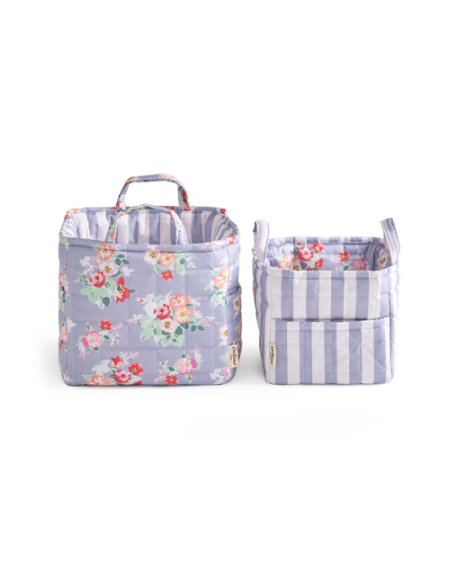 퀼티드 스토리지 백 2개 세트 - 플로럴
