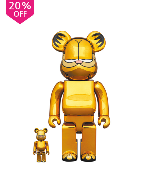 400%+100% BEARBRICK GARFIELD GOLD CHROME Ver.