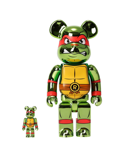 400%+100% BEARBRICK RAPHAEL CHROME Ver.