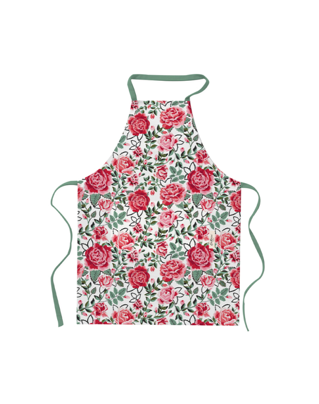 에이프런 앞치마 - 돌리 로즈 화이트