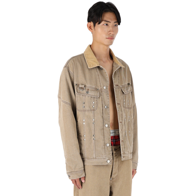 스터드 데님 자켓