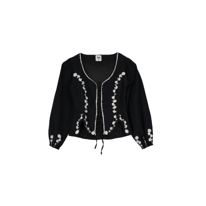 티타니아 핸드 엠브로이더드 코르셋 블라우스