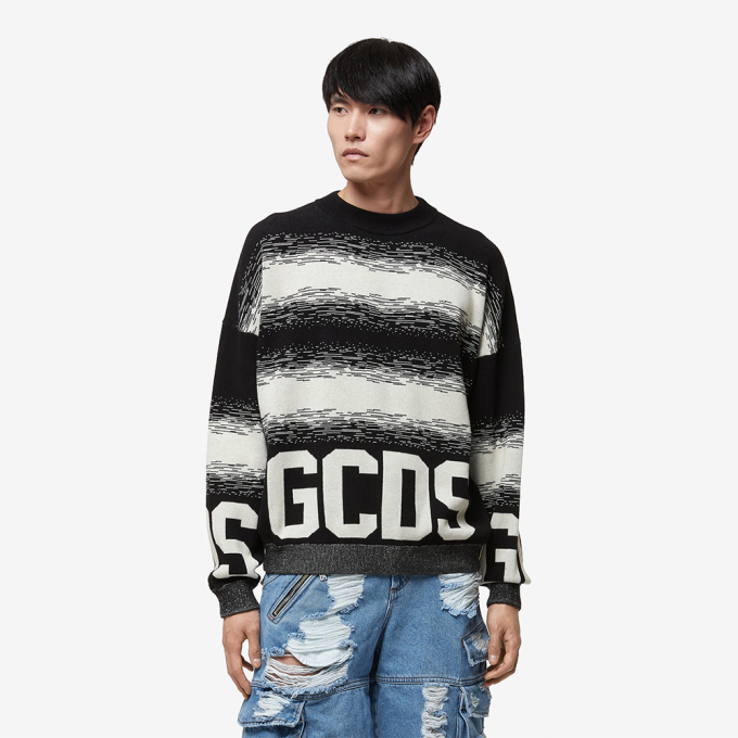 GCDS 로우 밴드 데그라데 스웨터