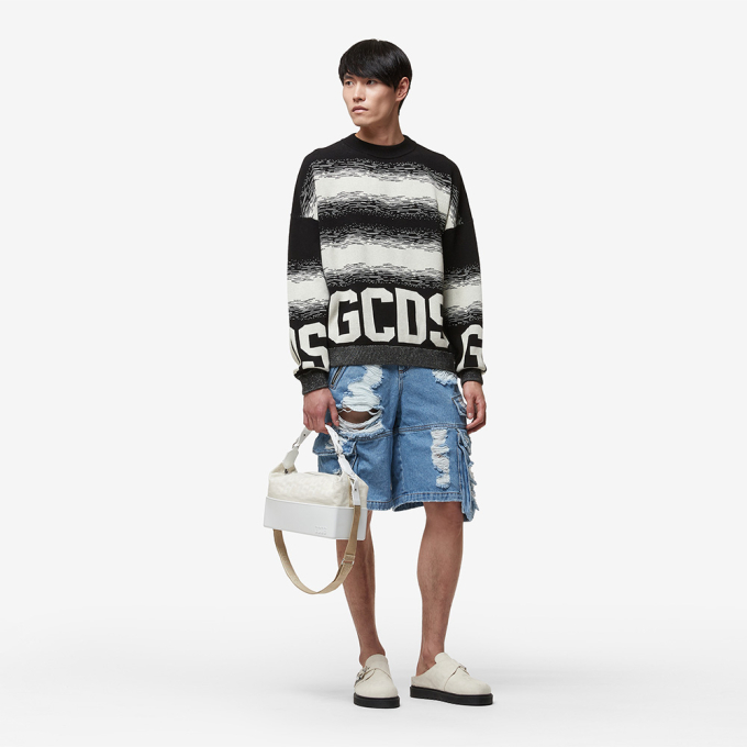 GCDS 로우 밴드 데그라데 스웨터