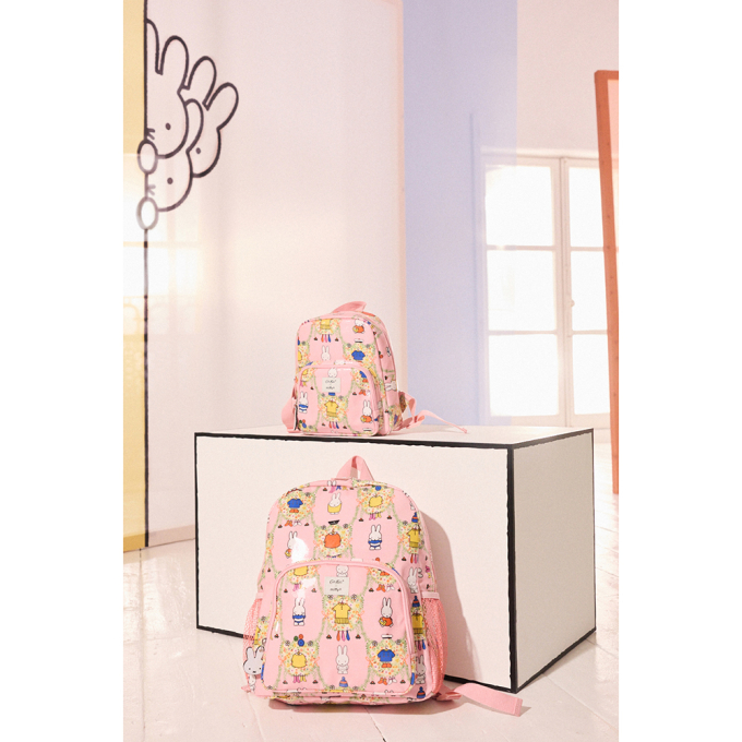 키즈 클래식 라지 메쉬 포켓 백팩 - 미피 워드로브 핑크