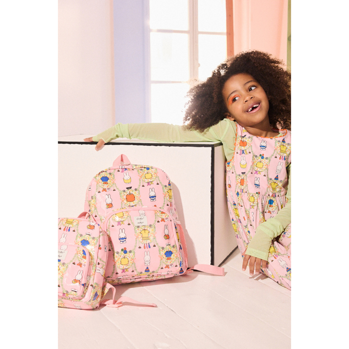 키즈 클래식 라지 메쉬 포켓 백팩 - 미피 워드로브 핑크