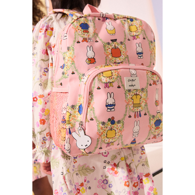 키즈 클래식 라지 메쉬 포켓 백팩 - 미피 워드로브 핑크