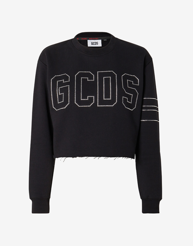 블링 GCDS 저지 크롭 스웻셔츠 