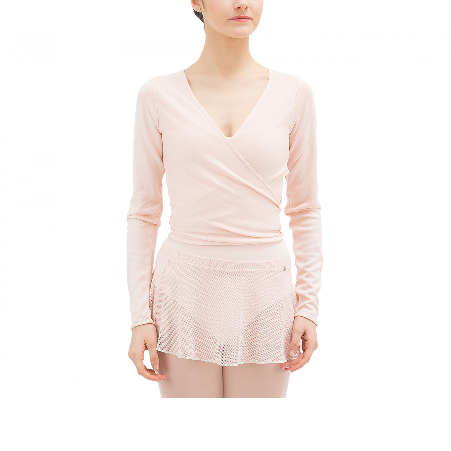 롱 슬리브 랩 오버 탑