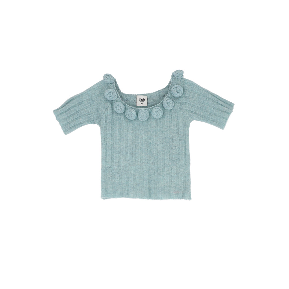 네우스 알파카 블렌드 니트 탑